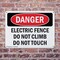 Signmission Electric Fence Do Not Climb Do Not Touch Danger Sign, Plastic, 10in W x 7in L, 2PK OS-2PACK-DS-P-710-L-2111 - alternate 5